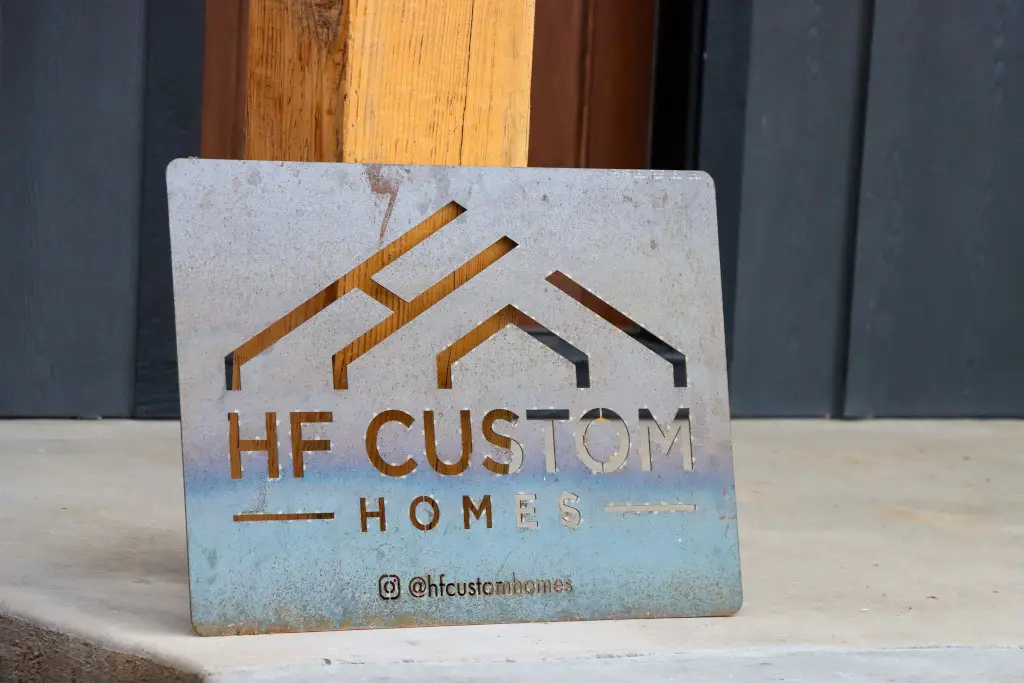 HF Custom Homes job site sign
